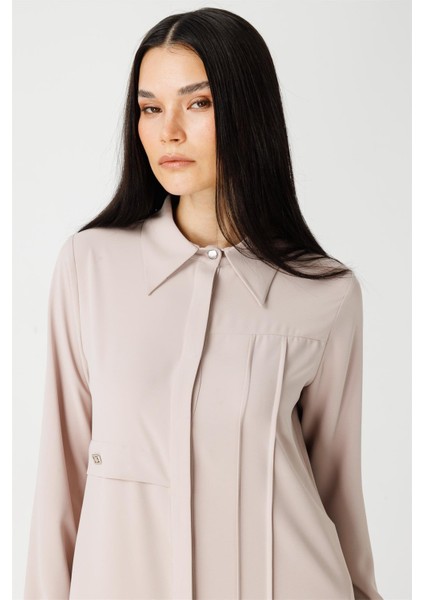 Dikiş ve Arma Detaylı Uzun Kurtarıcı Tunik Taş indirimleri