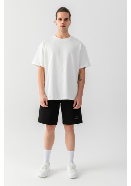 Strength Oversize Arkası Yazılı Tişört Beyaz