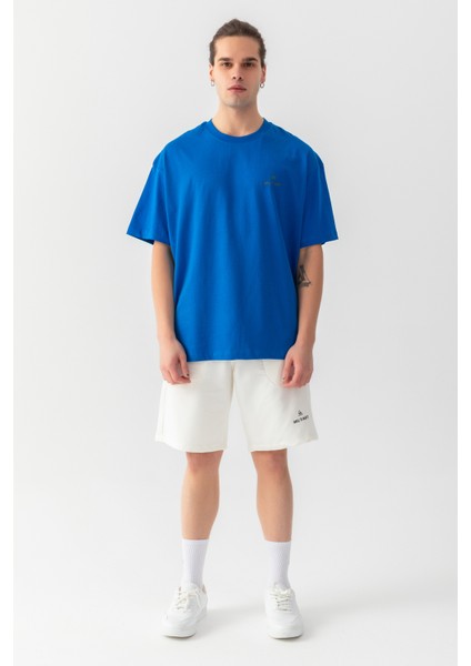 Essential Oversize Tişört Saks Mavi