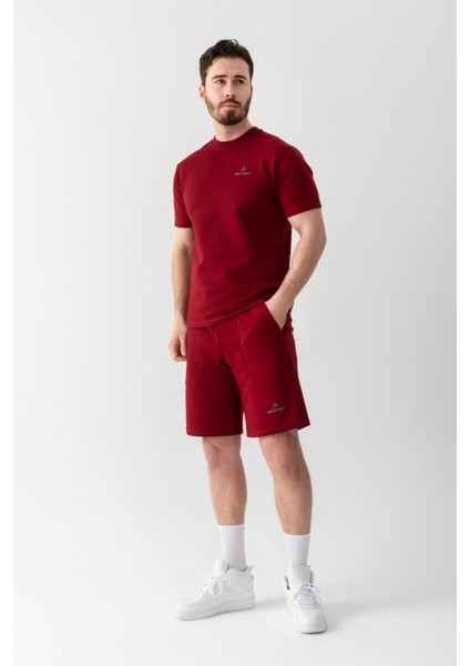 Essential Regular Fit Tişört Bordo
