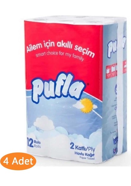 Rulo Havlu Kağıt 12'li Paket x 4 Adet