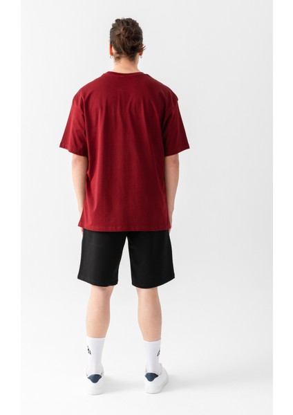 Essential Oversize Tişört Bordo