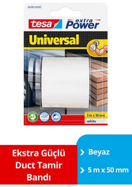 Tesa® Ekstra Güçlü Duct Tamir Bandı, Beyaz