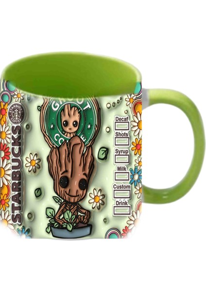 Mugs And Love Groot 3D Baskı Büyük Boy Kupa