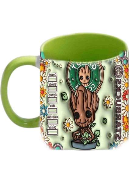 Mugs And Love Groot 3D Baskı Büyük Boy Kupa