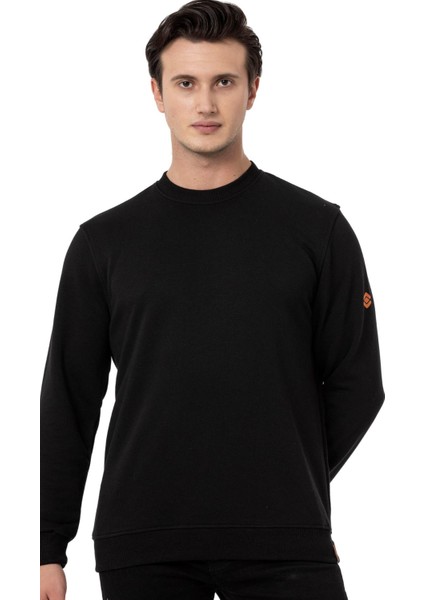 Bisiklet Yaka Siyah Erkek Sweatshirt M1515TS
