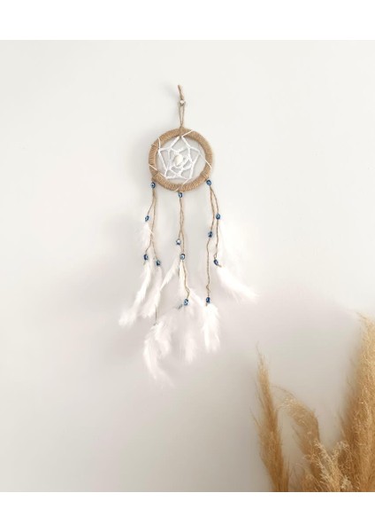 Düş Kapanı Nazar Boncuklu Hand Made Dreamcatcher Kötü Göz Kovucu Rüya Kapanı Duvar Süsü