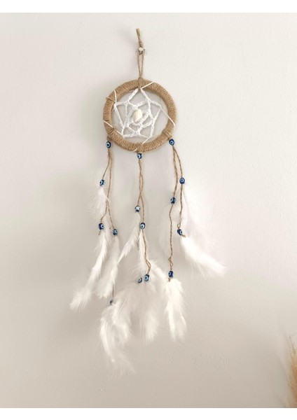 Düş Kapanı Nazar Boncuklu Hand Made Dreamcatcher Kötü Göz Kovucu Rüya Kapanı Duvar Süsü