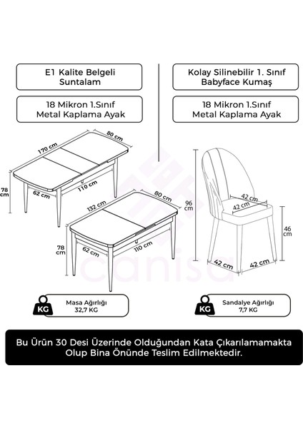 Edaf Serisi 80X132 Açılabilir Siyah Mermer Desen Mutfak Masa Takımı 4 Sandalye Gold Detay indirimleri