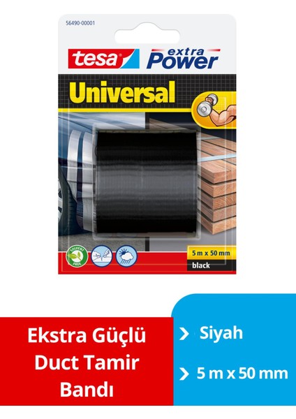 Tesa® Ekstra Güçlü Duct Tamir Bandı, Siyah