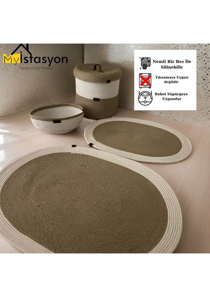 Jüt 4 Lü Set Banyo Takımı Banyo Paspas Seti Halısı Dekoratıf