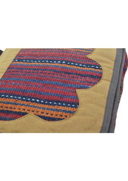 Kilim Kumaş Otantik Renkli Omuz Askılı (9CMX25CMX32CM) Iki Gözlü Kadın Çanta No4