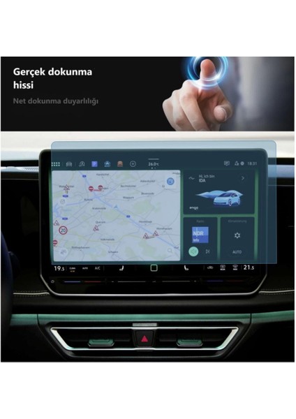 Volkswagen Golf 12.9 Inç Ekran Koruyucu Multimedya 2024
