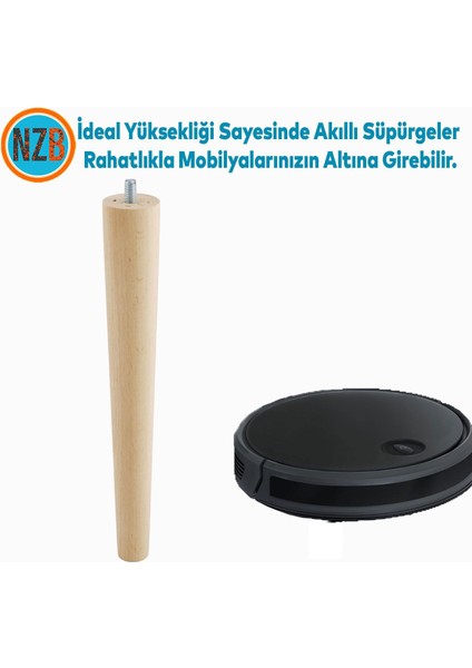 Ahşap Mobilya Koltuk Kanepe Sehpa Masa Ayağı Ayakları M8 Civatalı 35 cm + Bağlantı Aparatlı 8'li Set