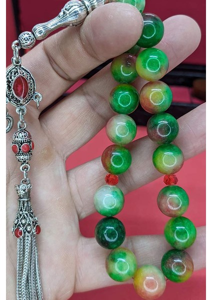 12MM Küre Taneli Yeşim Taşından Efe Boy Tesbih
