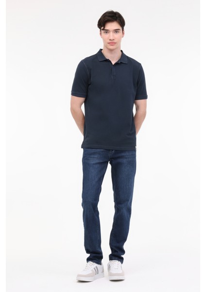 M-Bs20 Bsc Polo T-Sh 4Fx Indigo Erkek Kısa Kol T-Shirt