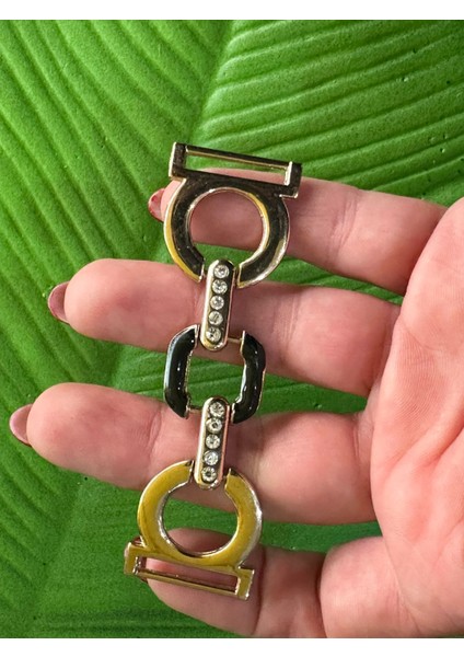 9x2 cm Çelik Zirkon Taşlı Dikiş Giyim Çanta Aksesuarı