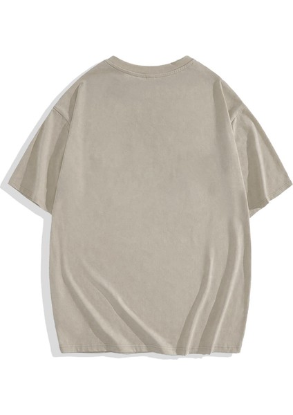 Unisex Oversize Basic T-Shirt Bej
