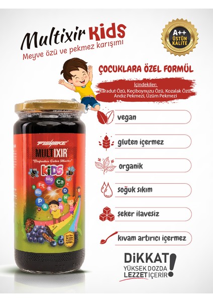 Multixir Kids Çocuk Macunu Karadut, Keçiboynuzu, Kozalak, Andız, Üzüm (Vitamin TAKVIYELI)650 gr