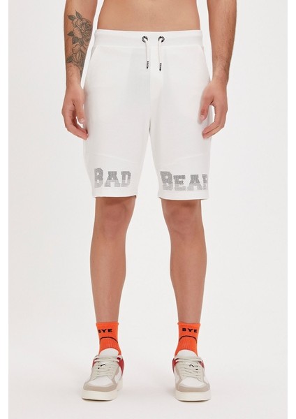 Grid Erkek Beyaz Şort