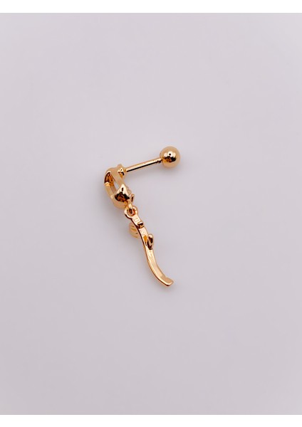 Cerrahi Çelik Piercing Zirkon Taşlı Gül Figürlü Kıkırdak Helix Tragus PIERCING(1ADET)