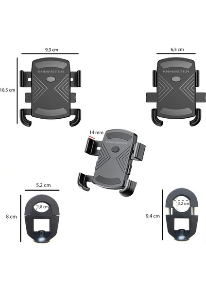 TT-600U Tüm Motosikletlere Uyumlu Usb’li Telefon Tutucu