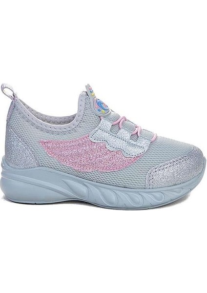 Gri Pembe Melek Kanatlı Kız Çocuk Spor Ayakkabı