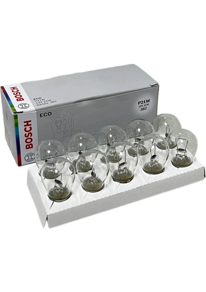 Eco 12V 21W 93 BA15S Tek Duy, Düz Tırnak, Sinyal, Fren, Stop, Sis Ampulü 10 Adet