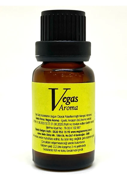 Vegas Aroma Saf Anason Yağı 15 ml Distle Anason  Kristalize Anason Yağı Rakı Aroması -