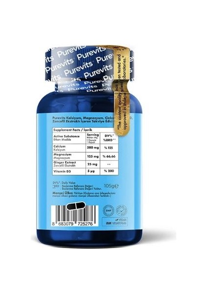 Kalsiyum Magnezyum Çinko Plus 60 Tablet