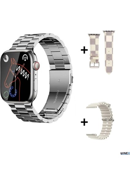 Watch 8 WS92 Max Amoled Ekran Android Ios Harmonyos Uyumlu Akıllı Saat Gümüş WNE0954