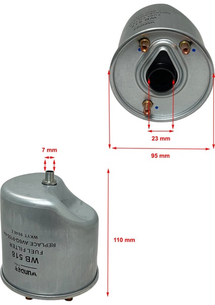 Ford Tourneo Courier, Transit Courier B460(1.5 Tdci 55-74 Kw,1.6 Tdci 70 KW)2014-2023 Yakıt Filtresi fiyatları