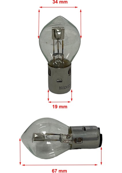 Motosiklet Tipi S2 12V 35/35W BA20D Ampul