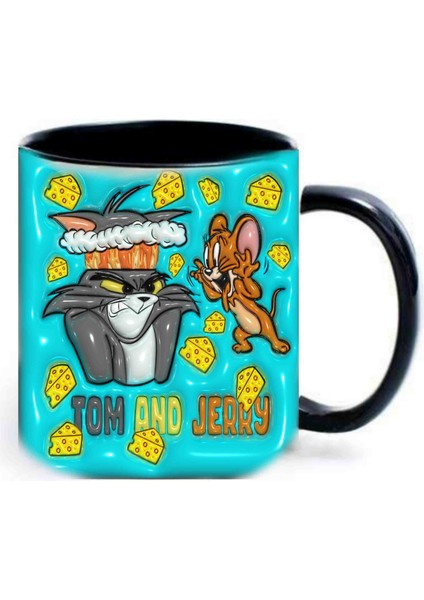 Mugs And Love Kızgın Tom ve Jerry 3D Kupa