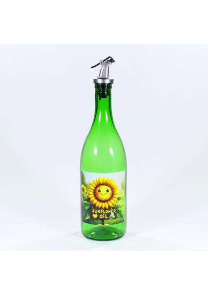 Yağdanlık Sosluk Sirkelik Ay Çiçek Animasyon Çimen Yeşili 750 ml Akıtıcılı