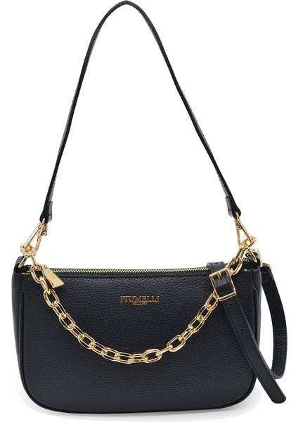 Kadın Çapraz Çanta Nıves Piumelli Milano Bag D28 Black