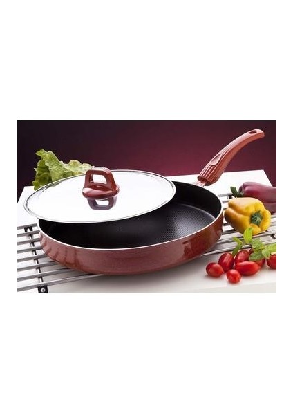 Teflon Balık Tavası Kapaklı Hamsi Tavası 34 cm