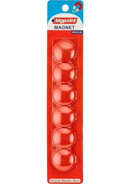 Renkli Magnet 30MM (Mıknatıs) Mavi 6'lı Blister