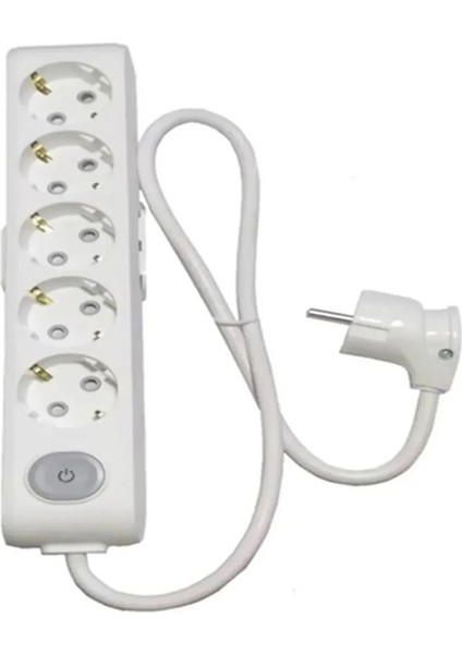 Multi-Let 5'li Anahtarlı 5 Metre Topraklı Çocuk Korumalı Kablolu Grup Priz