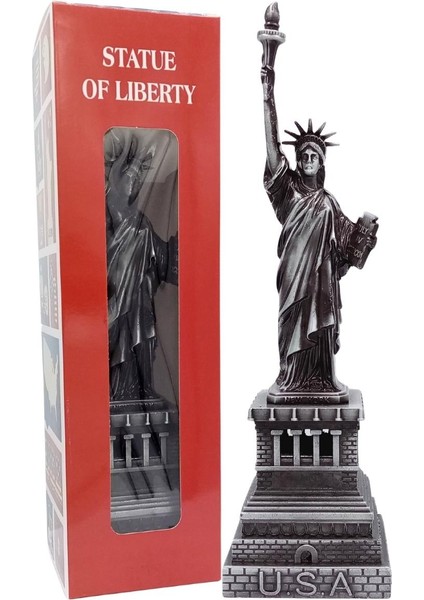 Vintage Metal Usa Özgürlük Heykeli Gümüş 32 cm