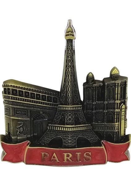 Vintage Metal 3D Magnet Paris Fransa 7 cm