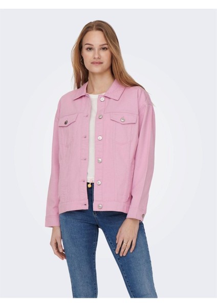 Kadın Denim Pembe Kot Ceket Oversıze JACKET-15279677