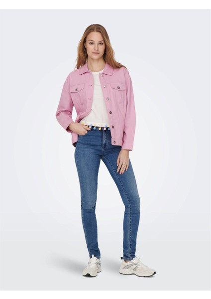 Kadın Denim Pembe Kot Ceket Oversıze JACKET-15279677