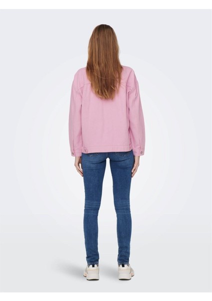 Kadın Denim Pembe Kot Ceket Oversıze JACKET-15279677