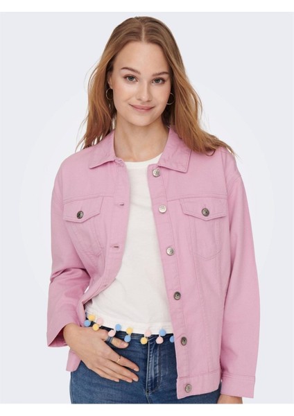 Kadın Denim Pembe Kot Ceket Oversıze JACKET-15279677
