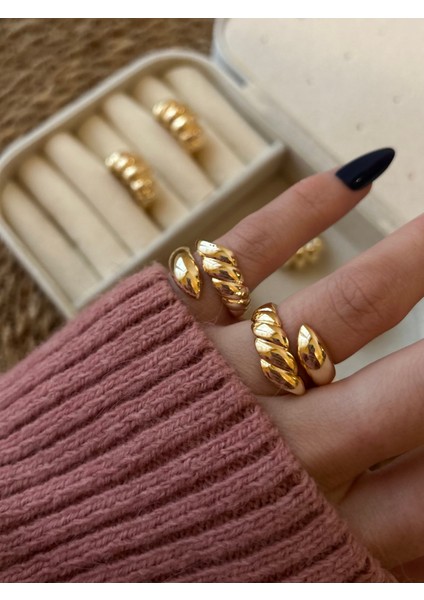 NV Jewellery Vintage Gold Burgu Yüzük Ayarlanabilir