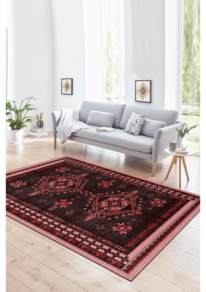 Dijital Baskılı Kaymaz Taban Yıkanabilir Etnik Yolluk Mutfak Salon Halısı, N-Etnik-03-Pembe, fiyatları