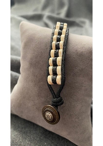 Doğal taş Varisit ve Lav Taşı Düğme Detaylı Tasarım Bileklik Erkek Bileklik Kadın Bileklik fiyatları