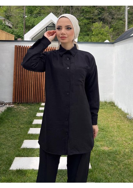 Siyah Cepli Tunik Pantolon Takım modelleri