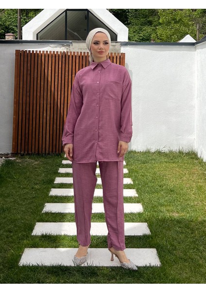 Gül Kurusu Cepli Tunik Pantolon Takım